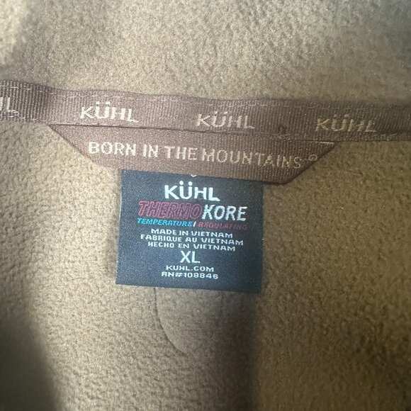 Kuhl ThermoKore 1/4 Zip Brown Pullover Mens Large Sweatshirt Vtg Y2K Size XL - Picture 8 of 14